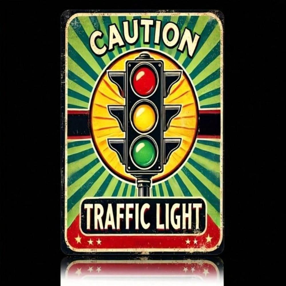 Vintage Metal Wall Art Traffic Sign Garage Decor 8x12 Inch Iron Poster