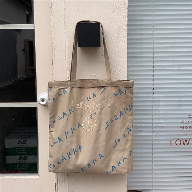 

Жіноча полотняна сумка з вишивкою, літерним друком, проста жіноча сумка великої місткості