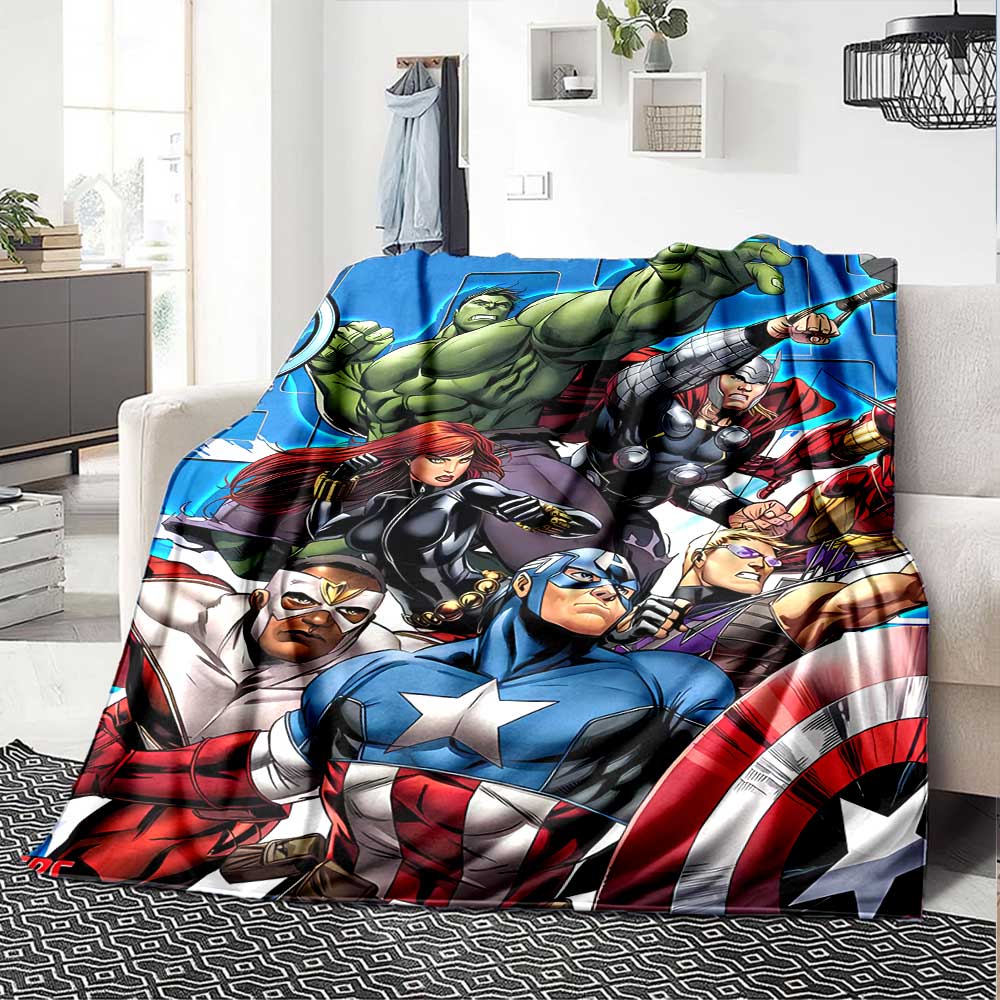 Superhero Team-Up Cozy Blanket Comfortable Ure Versatile for Sofa Couch Office Bed Picnics Ideal for All Seasons Digital Print Gifts For Family Y8