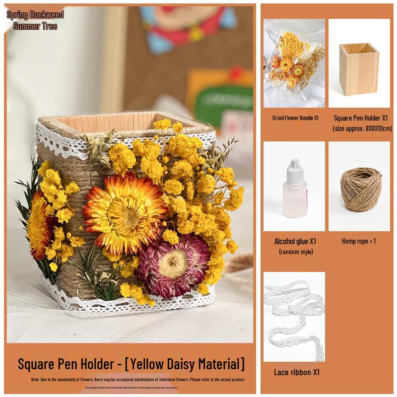 Preserved Flower Pen Holder DIY Kit - Mid-Autumn Festival Parent-Child Activity or Team Building