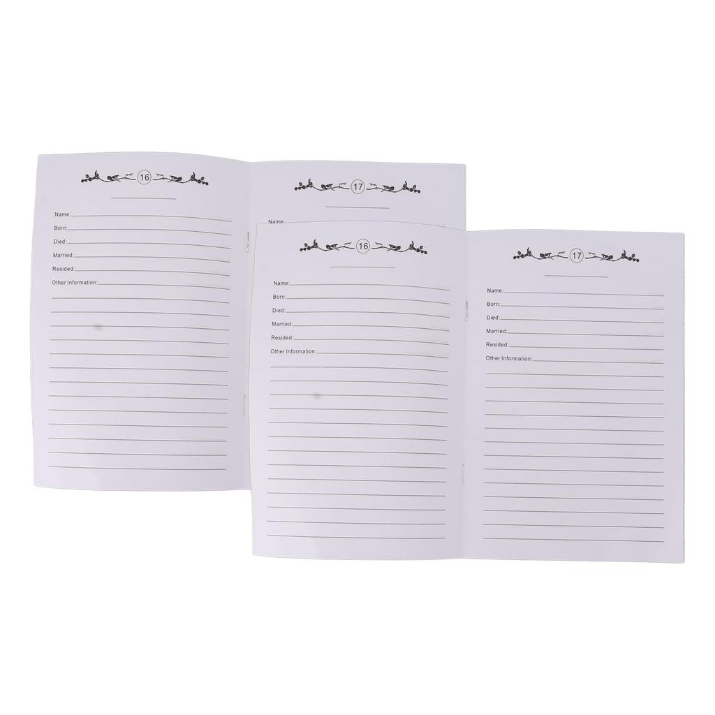 2Pcs Family Tree Notebook 16 Pages Double Sides Family History Record Book Workbook for Family Office Stationery