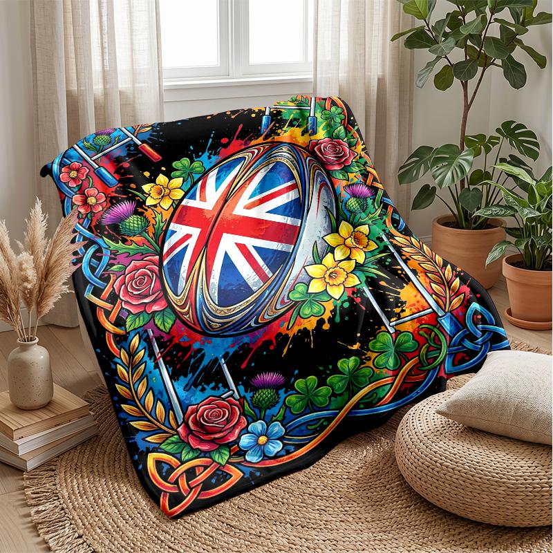 Rugby Antelope Stadium Theme blanket Lightweight Warm Flannel Blanket Decorative Throw Blanket for Home Decoration