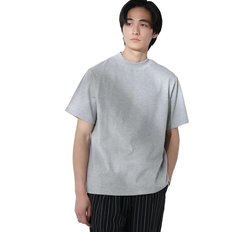 

[Nano Universe] Anti Soaked (R) Prevent sweat stains mock neck regular silhouette T-shirt men s M 024 top gray 668-5124204