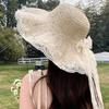 New Wave Edge Straw Hat Ladies Summer Shade Holiday Sun Hat Versatile Beach Hat Women's Mesh Edge Sunscreen Hat