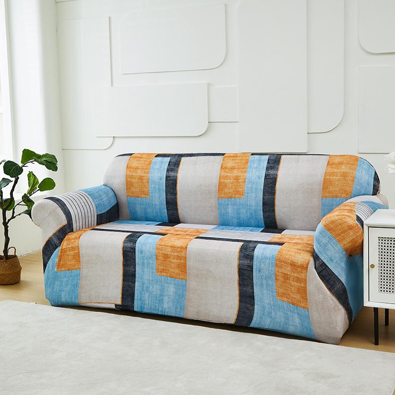 Solid Color Elastic Sofa Cover All-inclusive Old-fashioned Armrest Sofa Cover Fabric Dust Cover Light Luxury