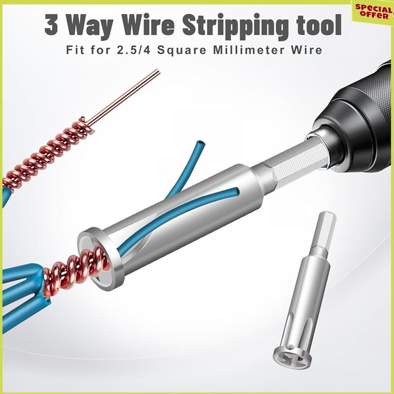 A34R 4Pcs Wire Twister Tool For Drill,Wire Nut Twister Wire Stripper Tool Connector Driver,Cable Quick Stripping Tools