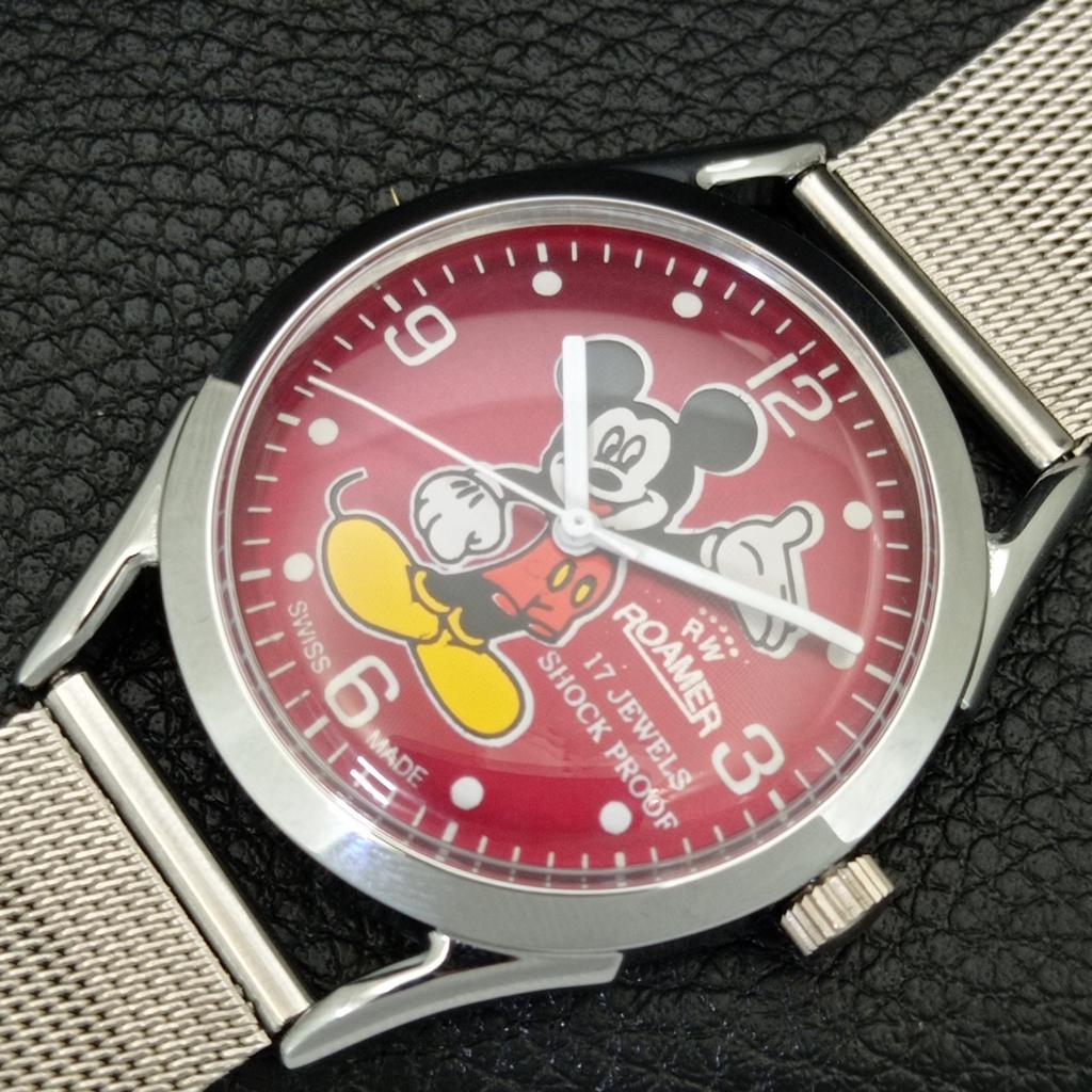 HAND-WINDING VINTAGE SWISS MENS REFURBISHED RED COLOR DIAL WATCH a707220-1