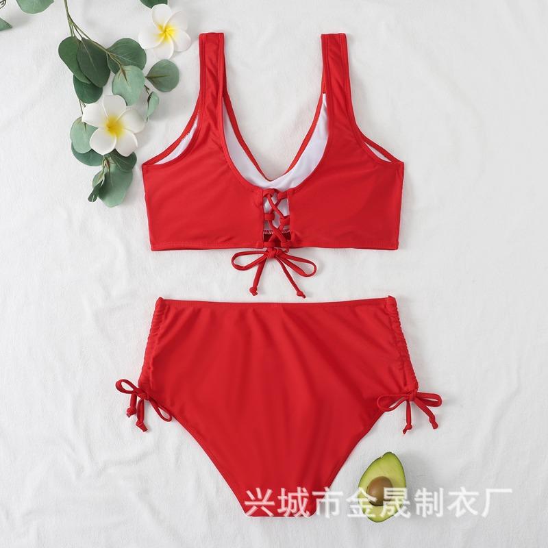 Swimsuit Solid Color Split Swimsuit Bikini Set Underwear Two-piece Set