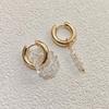 Fashion Heart Star Pendant Asymmetrical Earrings For Women Simple Geometric Circular Ear Buckle Jewelry Accessories Gift