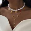 Bohemian Baroque Irregular Imitation Pearl Necklace For Women Ocean Starfish Seahorse Turtle Sun Coral Choker Beach Jewelry