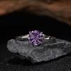 The Wind Does Not Fade, Niche High Sense S925 Sterling Silver 18K Natural Citrine Amethyst Color Treasure Fortune Live Ring
