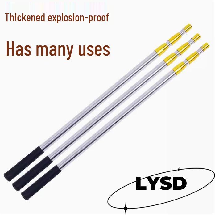 Telescopic Stainless Steel Fishing Net Pole - Large, Thickened, Universal for Fish & Birds