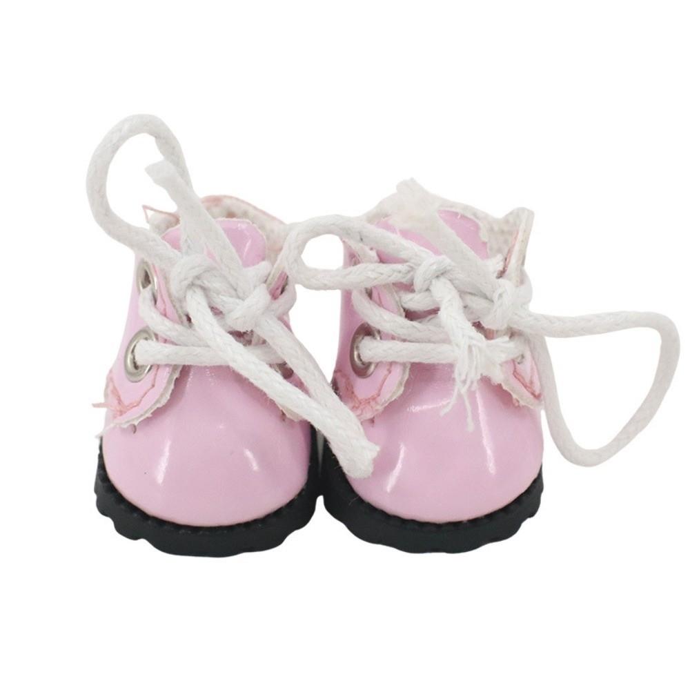 New 3.4CM Size Doll Leather Shoes Cute Design Leather Material Doll Clothes 17cm Size Miniature Shoes For Doll Shoes Doll Toys