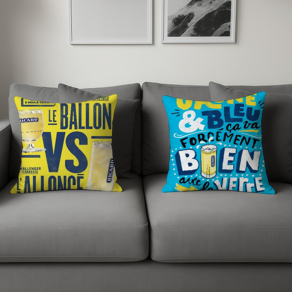 Cushion Cover For B-Beer Sofa Car Office Cafe Soft R-Ricard And Comfortable Double-Sided Printing Pillow Cover