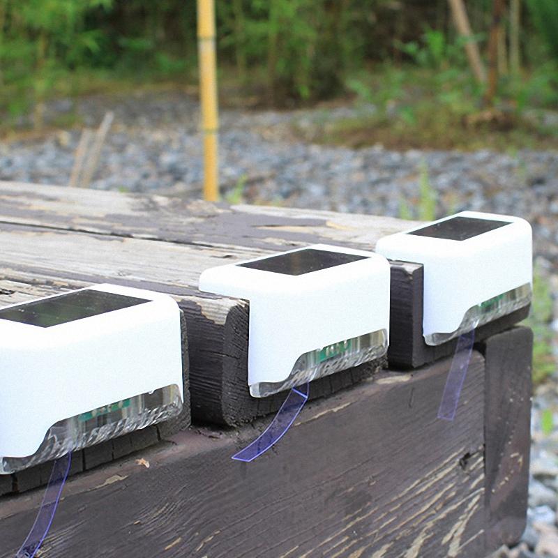 ABNL 4Pcs LED Solar Path Stair Lights Outdoor Garden Yard Fence Wall Landscape Lamp Solar Light For Courtyard