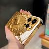 Luxurious peacock patterned electroplated glass phone case suitable for iPhone 17 16 15 14 13 12 11 Pro/Max/Plus shockproof