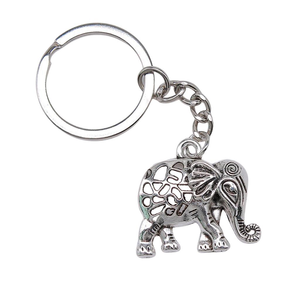 Pendants Elephant Charm Keychain Animal Theme Key Ring 28mm