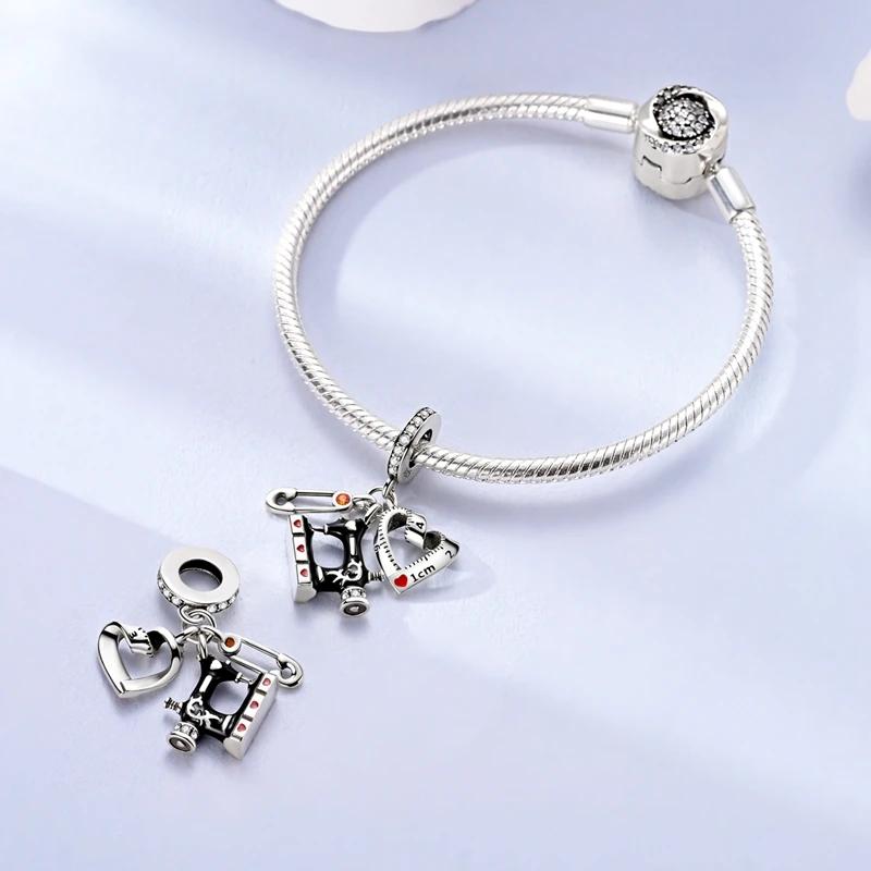 Charms Coppersewing Machine Flexible Tape Clip Beads Fit Charms Plataoriginal Bracelet Beads Women Jewellery Making