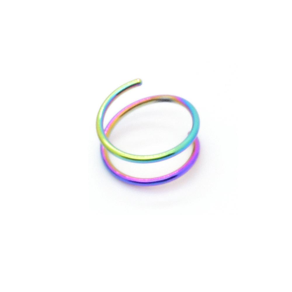 

New Spring Nose Ring Double Layer Nose Clip 1.5 Circles Lip Ring Piercing Jewelry 0.8*10mm різнокольоровий