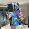 Beautiful Flower Cute Cats Case For Xiaomi Poco F4 5G / Redmi K40S Tempered Glass Phone Case Protective Back Cover Hard Shell