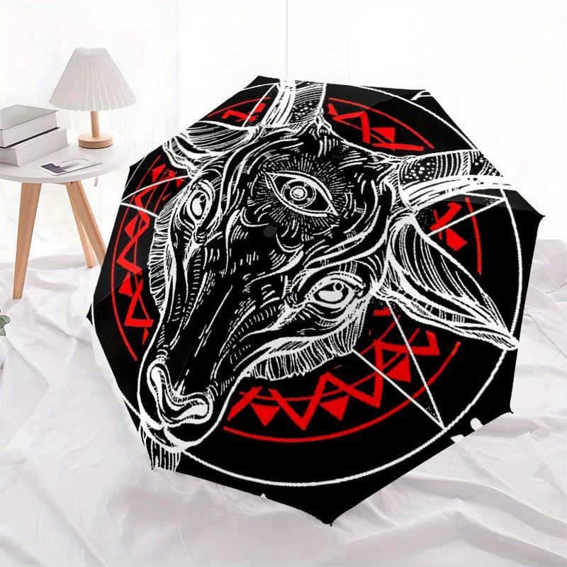 Devil's Horns: Baphomet Pentagram Occult Symbol T-ShirtUmbrella, Portable 3-Fold Compact Umbrella,Christmas Gift ES492
