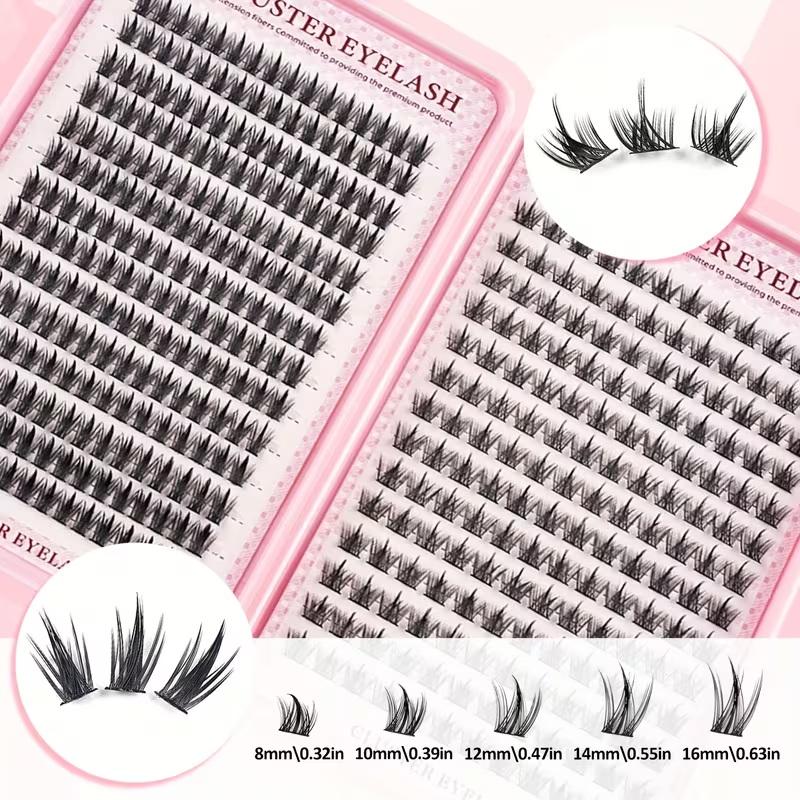 392 Pcs Eyelash Extension Kit Fluffy Eyelash Extension Kit With Lash Bond And Seal Lash Tweezers Thick Lash Clusters Wispy
