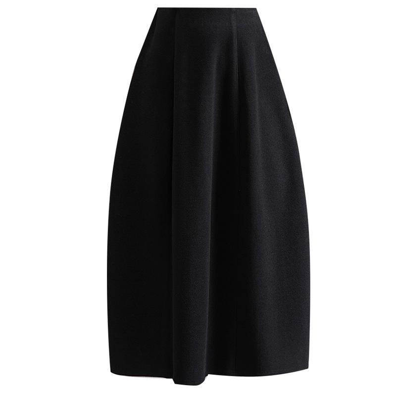 Stylish Elastic Waist Women's Winter 2025 Korean Slimming Casual Mid-Length Skirt