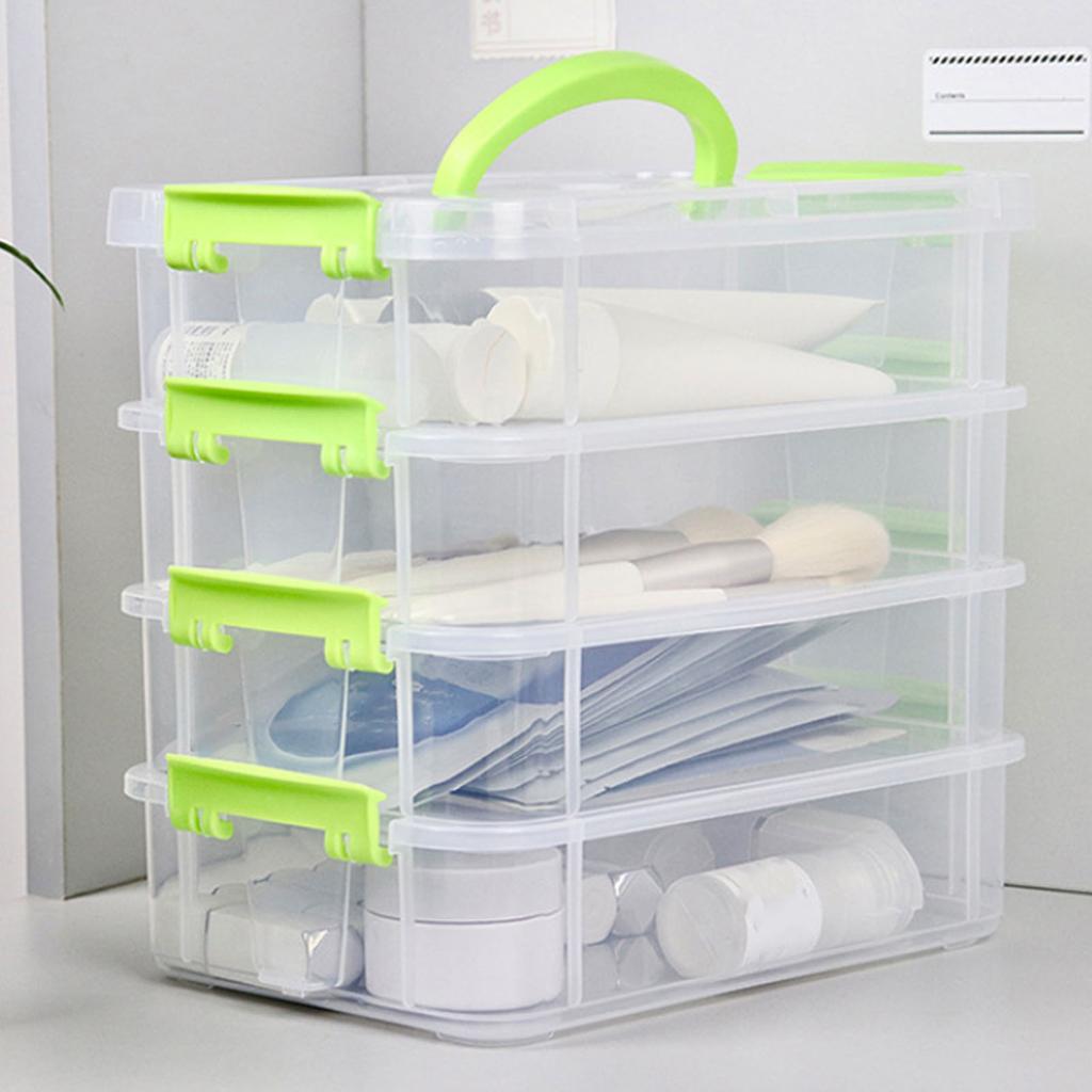 Stackable Storage Box Desktop Toy Blocks Organizer Box with Lid Storage Organizer Box for Bedroom