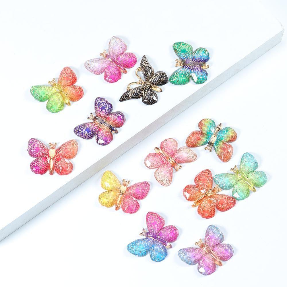 Two-tone Gradient Butterfly Beads  For DIY Necklace Bracelet Jewelry Making Accessories