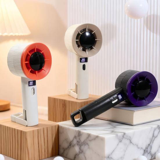 Handheld Fan, with Portable Hook Powerful Fan, Intelligent Digital Display And Speed Adjustment Design, Fan for Travel And Desktop