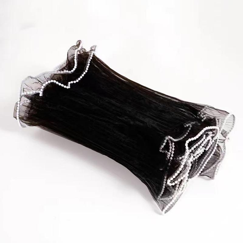 Korean Pearl Ruffle Gauze Floral Bouquet Wrapping Material - Pleated Mesh Wave Gauze
