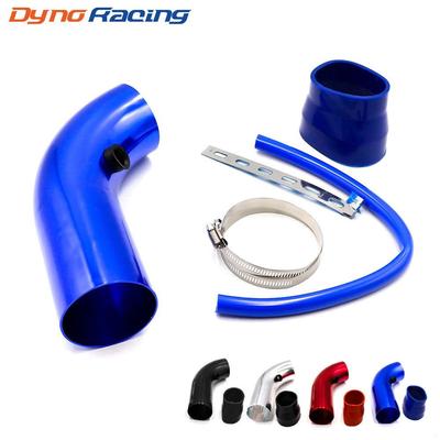 3'' Inch 76mm Universal Aluminum Car Air Intake Pipe Kit Pipes Cold Air Intake System Duct Tube Kit Air Filter
