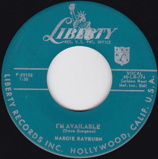 

7inch Record MARGIE RAYBURN - I m Available F55102 Liberty 1957 US Rock Used