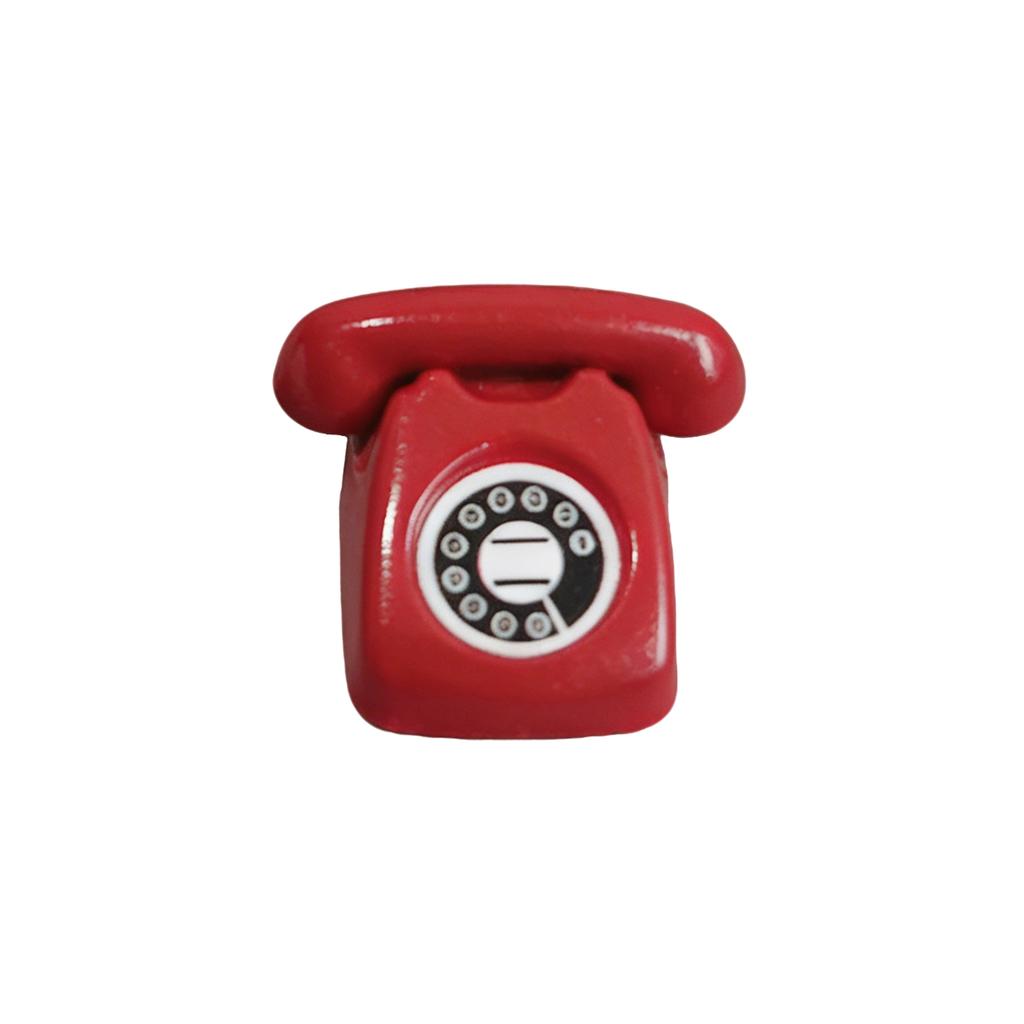 1/4 PCS Mini Vintage Rotary Telephone – 1:12 Miniature Retro Desk Phone for Dollhouse, Fairy Garden Paths & Micro Landscapes