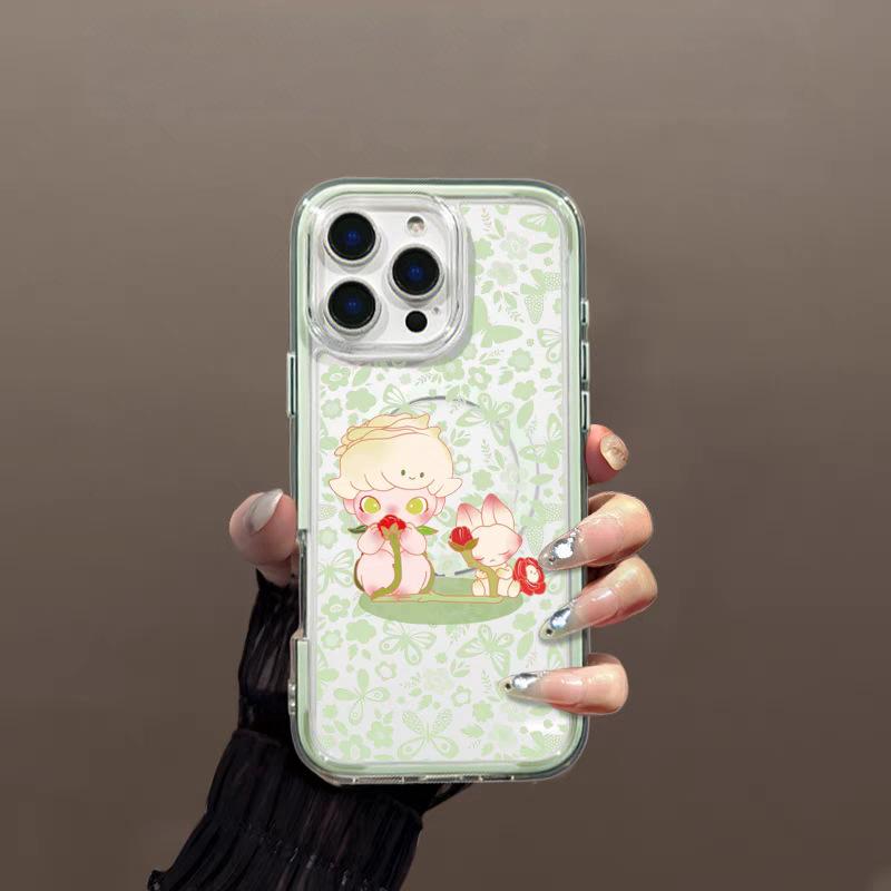 Cute green Dimoo colorful magnetic suction for Apple 16/15iphone13PROMAX Huawei mobile phone case