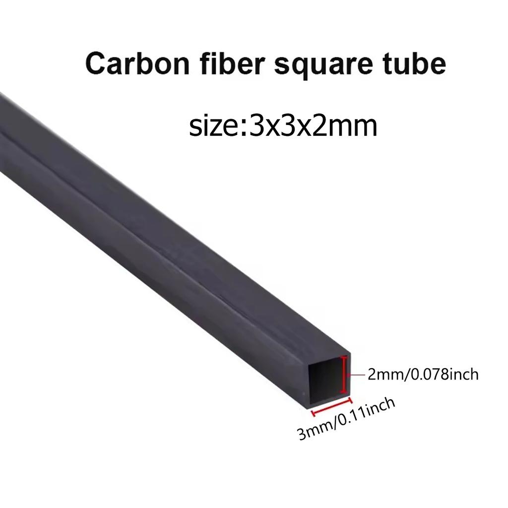 1/2/3pcs Carbon Fiber Square Tube 3mm~10mm , 250/500mm Length,Outer Inner Square Carbon Fiber Pipe