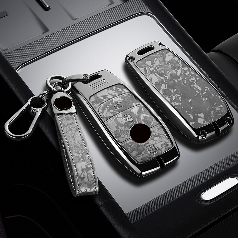 Zinc Alloy Leather Car Key Holder For Mercedes Benz A C E S G Class W177 W205 W213 X167 W222 Cla Gle Glb Gls Amg Maybach Key Fob