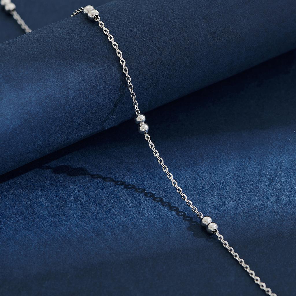 2.5mm Silve and Gold Women Stainless Steel Unique Link Chain Necklace with Beads Charms 14-30 Inch