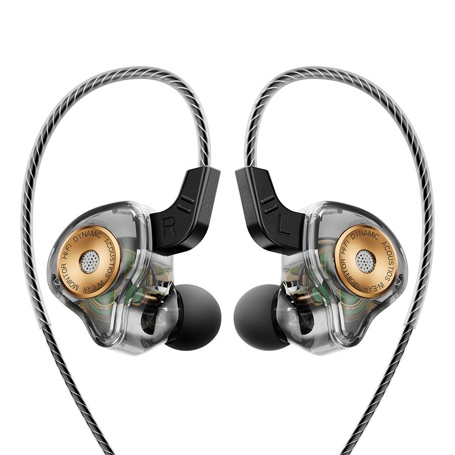 

Динамические проводные наушники HIFI Heavy Bass Наушники-вкладыши с монитором для ушей Спортивная гарнитура с шумоподавлением Игровые наушники с микрофоном 3.5mm jack port чёрный