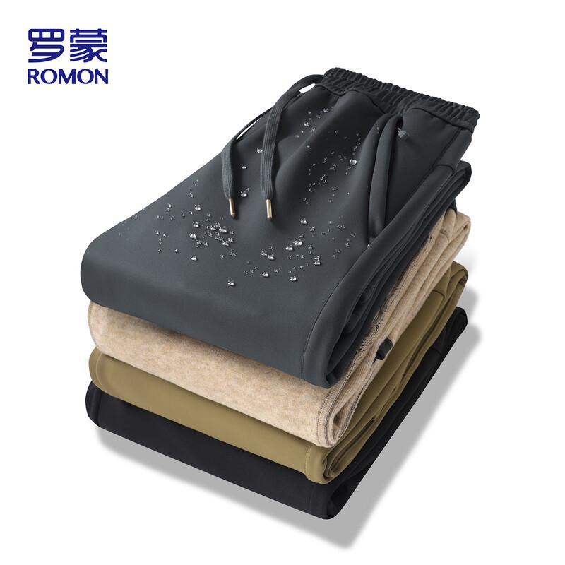 Romon Men's Fleece-Lined Wool Blend Casual Pants ZH2516