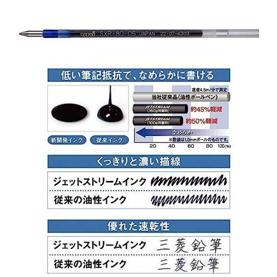 Mitsubishi Pencil Ballpoint Pen Refill Jetstream Multi-Color Multi-Function 0.5mm Blue 10 Pieces SXR8005K.33 10P
