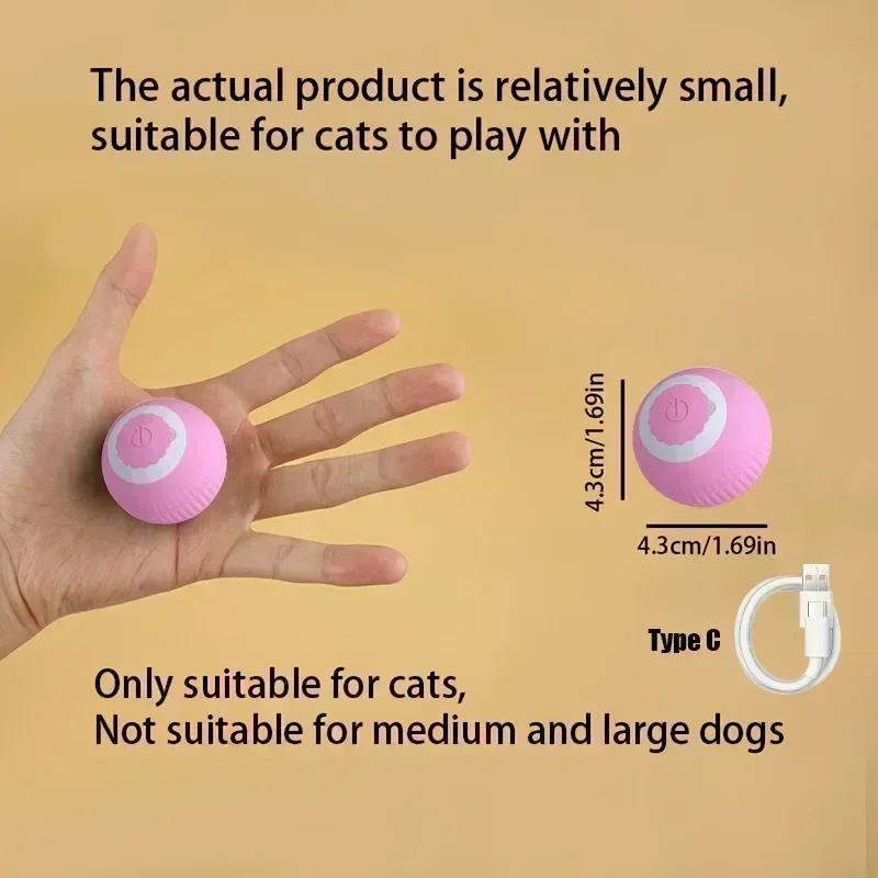 Cat Interactive Ball Rechargeable Smart Pet Electric Toy 3 Mode Automatic Rolling Ball Simulated Tail Dog Cat Training Teaser