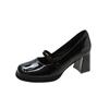 French Style Women's Mary Jane Shoes 2025 Spring New Vintage Medium Thick JKWomen's Shoes Lolita Black Single Shoes