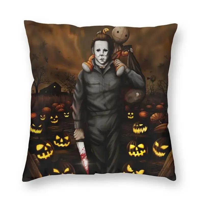 Michael Myers Halloween Film Horror Quadrato Federa Cuscino Arredo Casa Stampa 3D Copricuscino per Divano Federa alla Moda