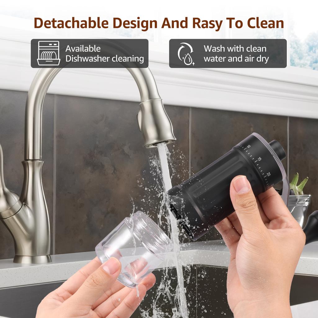 Hand Crank Coffee Grinder Adjustable Coarseness Stainless Steel Manual Coffee Bean Mill with Removable Handle and Cleaning Brush