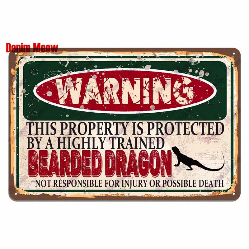Vintage Warning Funny Animals Metal Sign Chicken Sheep Pig Octopus Wall Poster for Private Wall Painting Decor WY