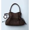 Borsa tote a sacchetto con ricamo stampa leopardo, stile cool dolce millennial, con coulisse, grande capacità, borsa a mano