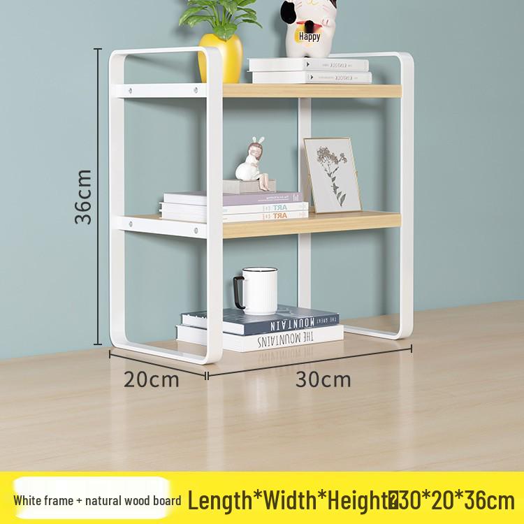Dual-Layer Desktop Storage Rack & Office Organizer Bookshelf