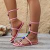 Fashion Fashion Solid Color Buckle Decorated Open Toe Women's Sandals 2025 Summer Flat Soles and Comfortable Outer Wear Shoes Zapatos