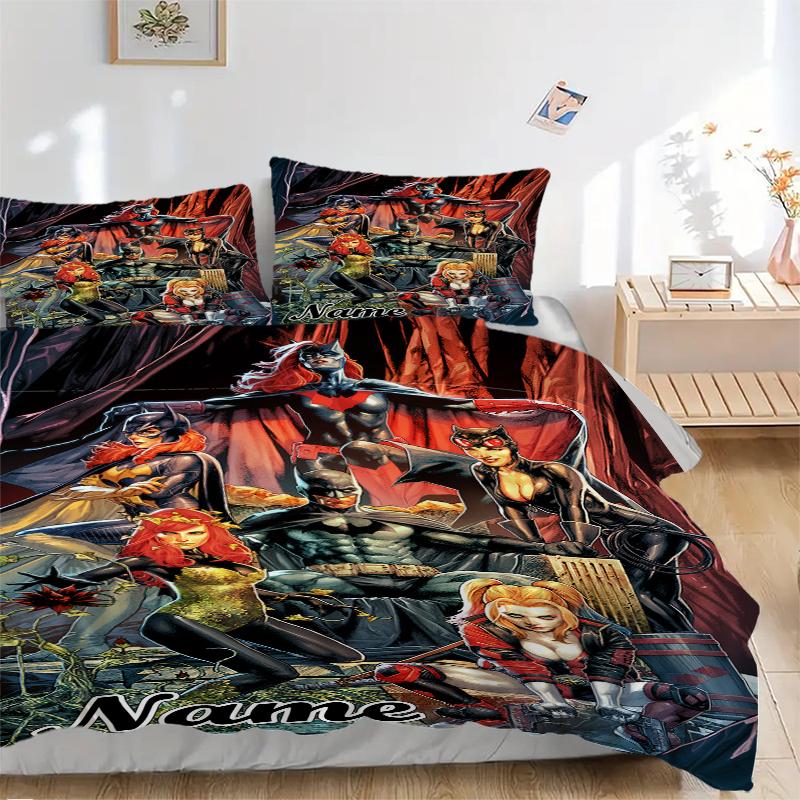 Custom Textile Superhero Compilation Bedding 3 Piece Set HD Print Duvet Cover Pillowcases for Teens Adult Bedroom Decoration